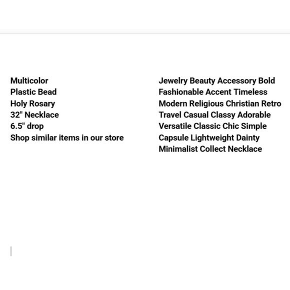 Multicolor Plastic Bead Holy Rosary 32" Child Prayer Crucifix Colorful Dainty - Picture 3 of 7